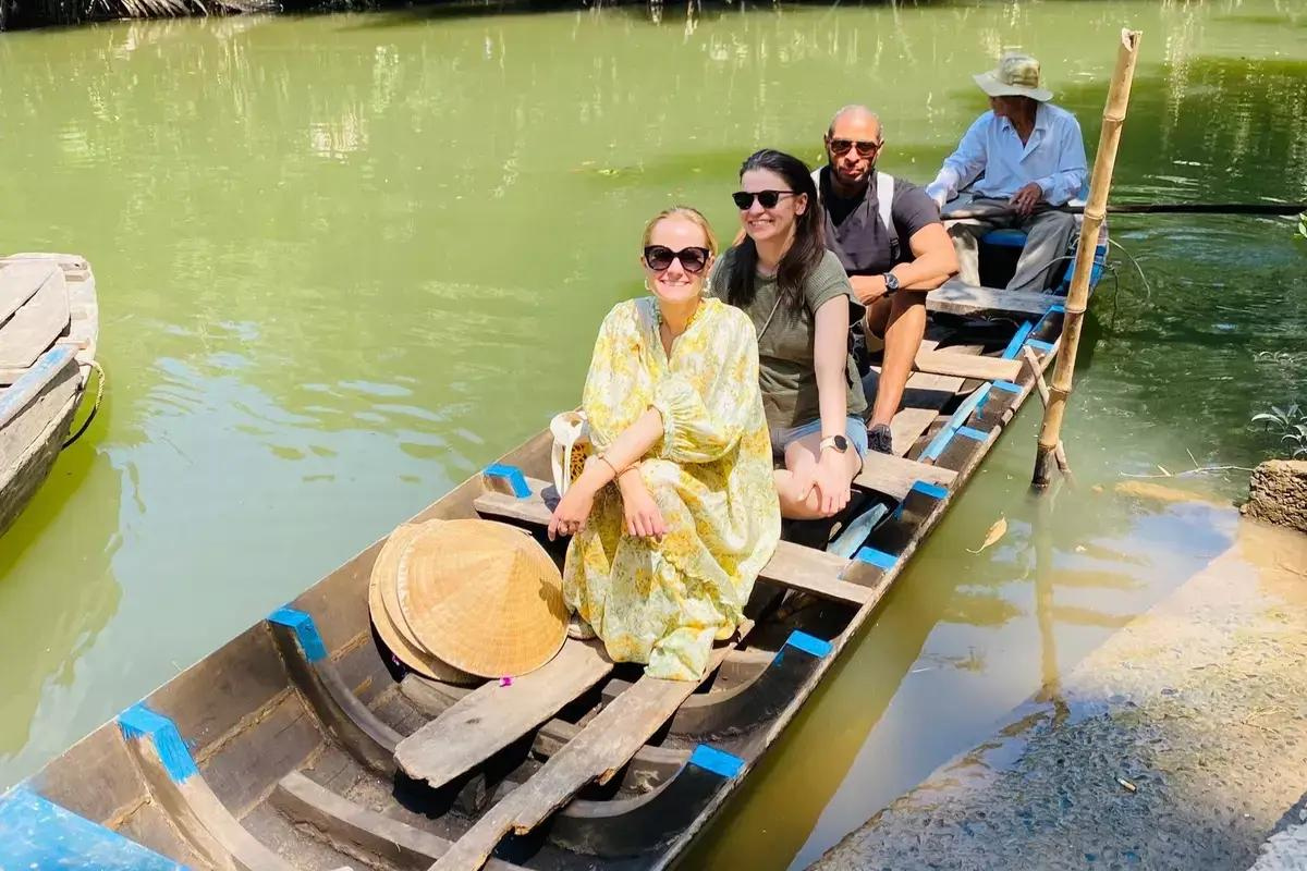 Take a Ben Tre rowing boat to travel the river region