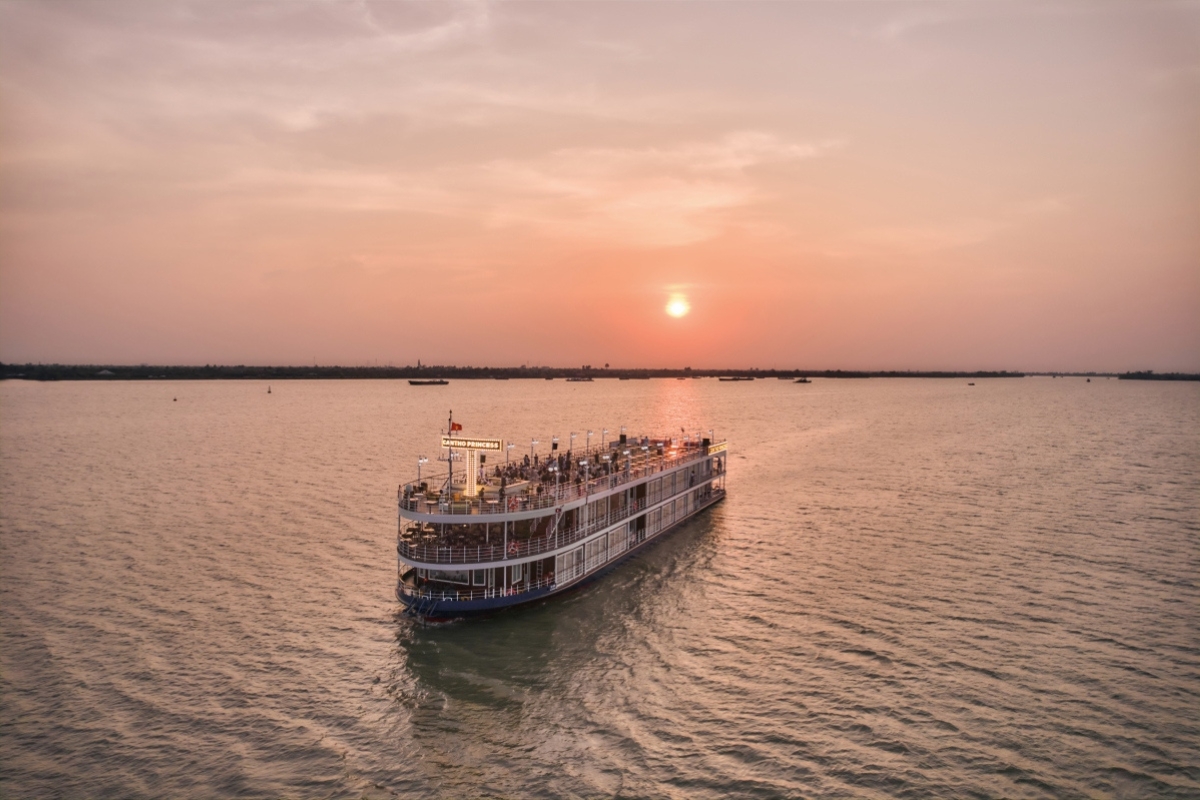 Contemplate the sunset on the Mekong River 